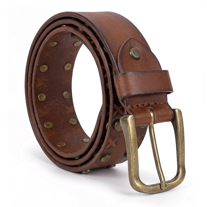 Riveted Tan Vintage Casual Belt