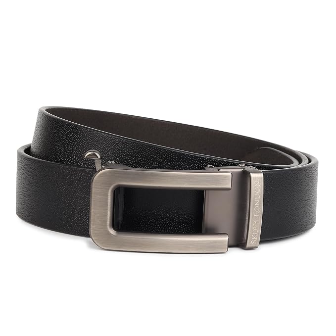 Open Arc Brushed Black Formal Belt