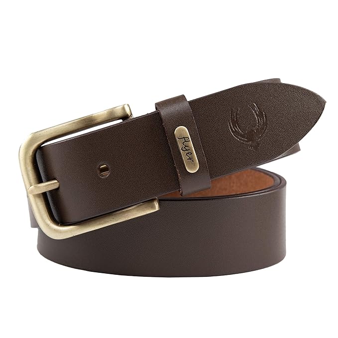 Walnut Brass Arc Casual Belt