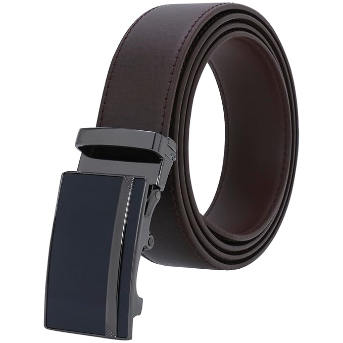 Obsidian Plate Brown Ratchet Belt