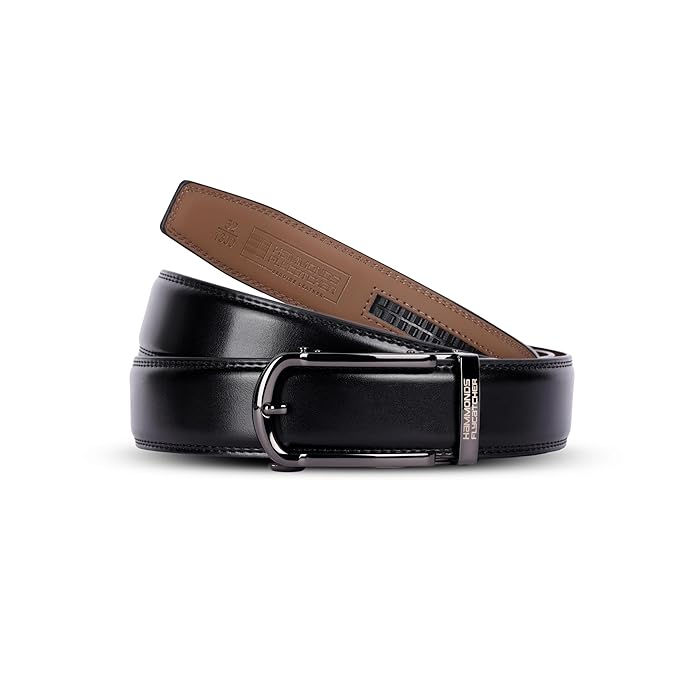 Tan-Lined Gloss Ratchet Belt