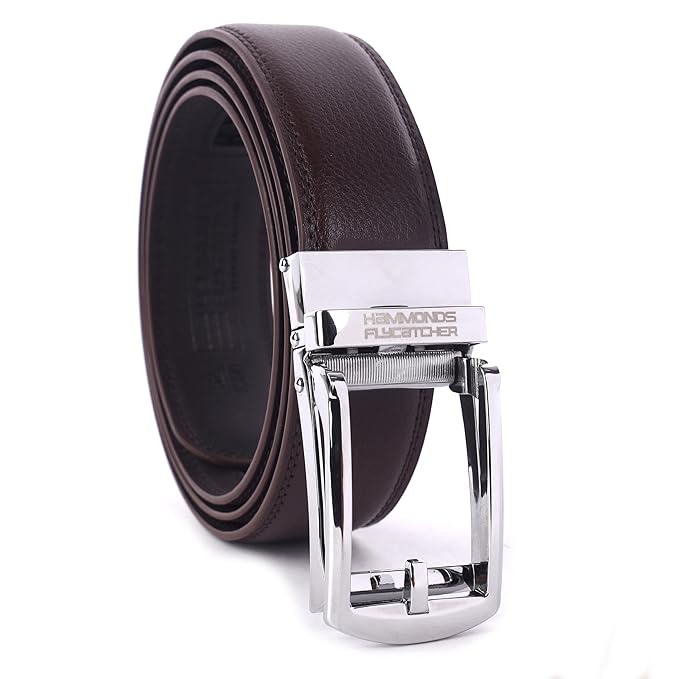 Chrome Frame Brown Ratchet Belt