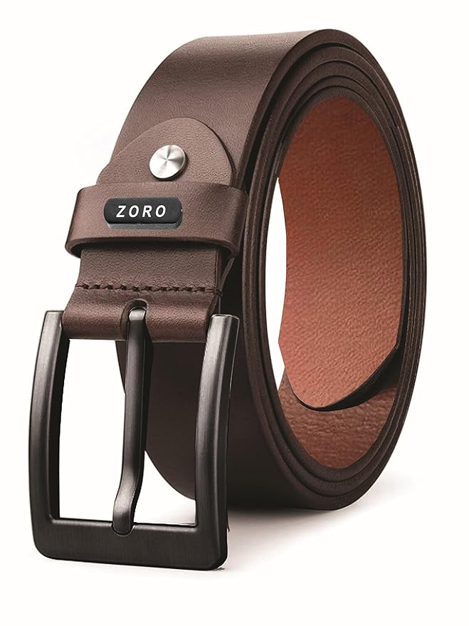 Cocoa Wide Stud Keeper Pin Belt