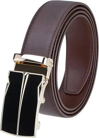 Gold Frame Brown Ratchet Belt