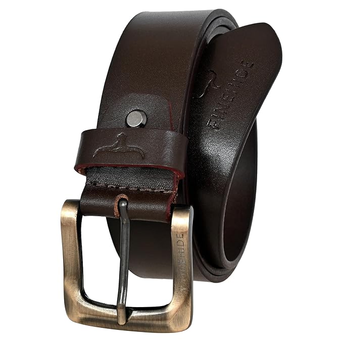 Smooth Espresso Brass Pin Belt